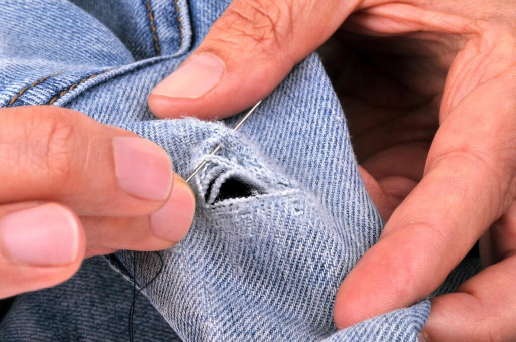 How to sew a hole