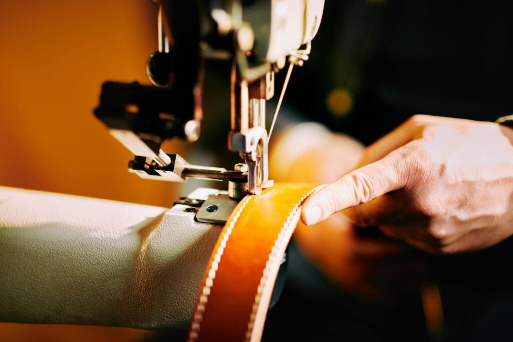 Machine Sewing Leather
